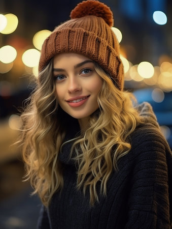 Winter fashion, Christmas holidays concept, out of focus shot for photo backgroundの素材