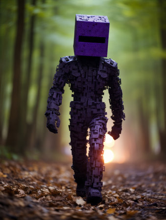 an enderman from minecraft in real lifeの素材