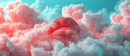 Large white cloud in upper part of the pictureの素材