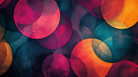 Vibrant Abstract Background With Colorful Circles. Generative AI.の素材