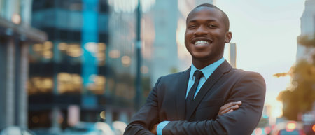 Modern Businessman in Urban Landscape.の素材