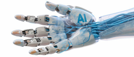 The Future of Artificial Intelligence: A Robotic Arm Demonstrating Precision and Technology Innovationの素材