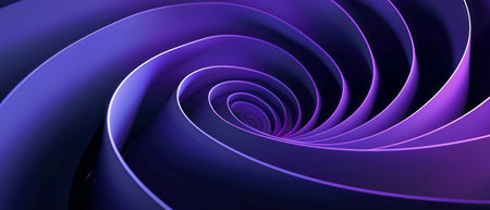 A detailed view capturing a purple spiral design, showing intricate patterns and textures. The spiral appears vibrant and captivating, drawing the viewer in with its hypnotic and symmetrical arrangement.の素材