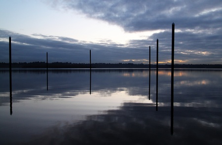 Lake Lanscape At Sunriseの写真素材