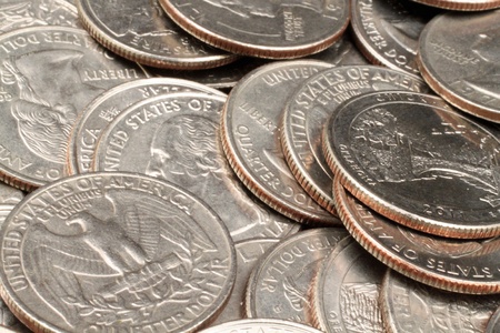 Close Up Of American Quarters