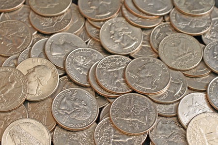 Close Up Of American Quarters