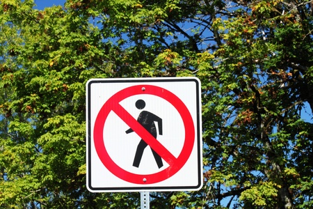 No Pedestrian Crossingの写真素材