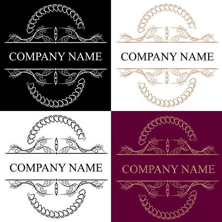 Vintage Insignias or Logotypes set design elements.のイラスト素材