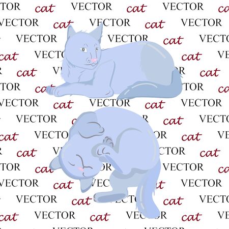 Cute blue cat for the illustrationのイラスト素材