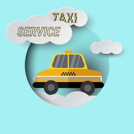 Vector taxi car, public transport symbol design. vector illustration.のイラスト素材