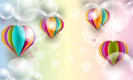 Background with origami hearts. Vector illustration. Wallpaper.flyers, invitation, posters. Images vectoriellesのイラスト素材