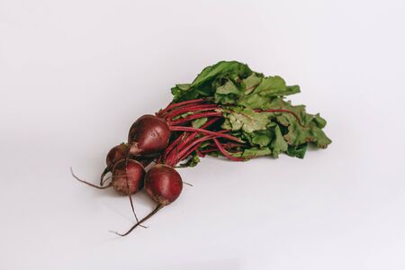 Fresh beetroot on white background. Close up.