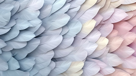 Gentle gradient feather background from blue to pink. Copy space. Created with AI.の素材