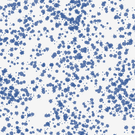 Seamless simple cute pattern from blue blots on white background.Endless ornament with beautiful blobs.Colourful backdrop for fabric,textile,covers.Rasterの写真素材