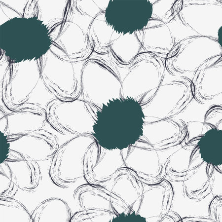 Seamless simple cute pattern of large on white background.Endless floral ornament with beautiful blossoms.Colourful backdrop for fabric,textile,linen,covers,wrapping,decoupage.Rasterの写真素材