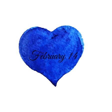 Watercolor drawn vector heart background on white.のイラスト素材