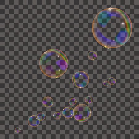 Magic light series. Glare template with soap bubbles.のイラスト素材