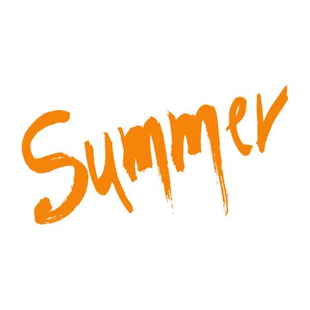 Summer Ink illustration. Modern brush calligraphy. Isolated on white background.のイラスト素材