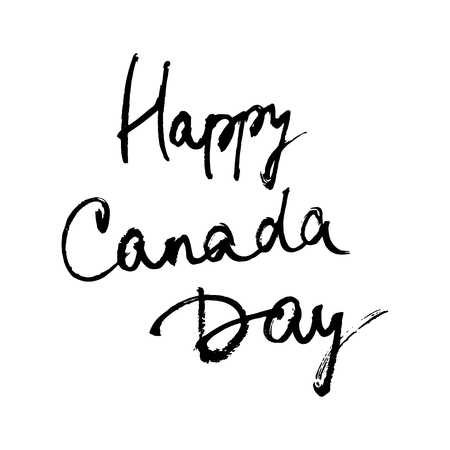 Happy Canada day. Typography for poster, invitation, greeting card, flyer, banner, postcard or t-shirt. Celebration lettering, inscription, calligraphy design. Vector illustration.のイラスト素材