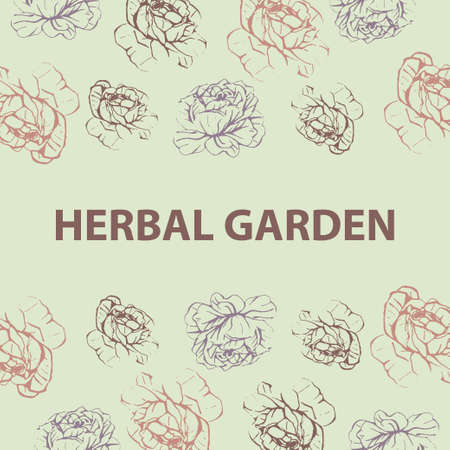 hand drawn floral background Package designのイラスト素材