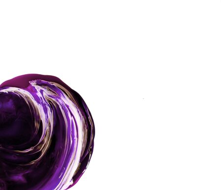 Art brushstroke cycle of green violet paint. Isolatedの写真素材