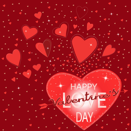 Valentine's Day sale background.Romantic composition with hearts.のイラスト素材