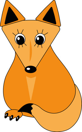 cartoon fox on white background for web designのイラスト素材