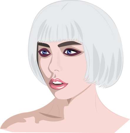 The beautiful women's face for web design or logo on wite backgroundのイラスト素材