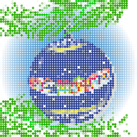 image for creativity "New Year's ball" in a checkered pattern - embroidery or drawing, designのイラスト素材