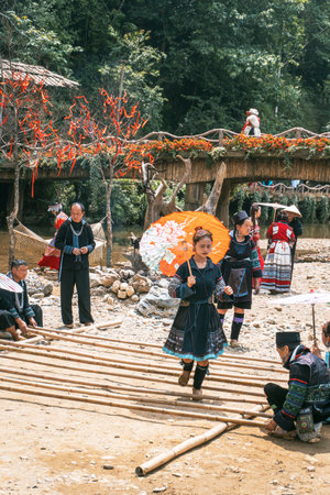 Sa Pa, Vietnam- 05.12.2024. Ethnic games and traditional dances