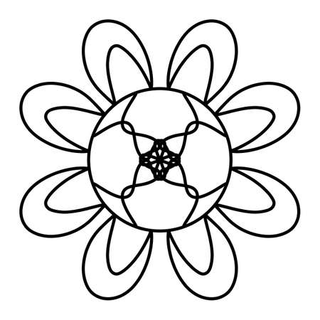 Doodle with geometric flowers for wallpaper and fabricsの写真素材