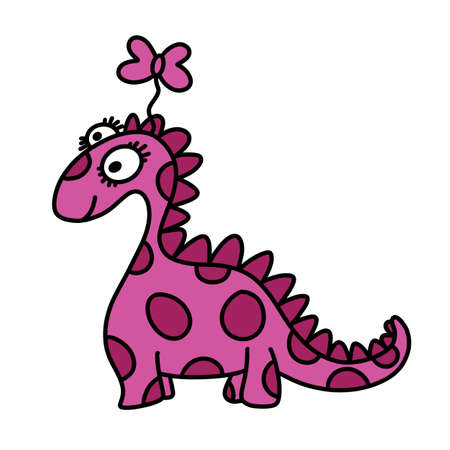 Doodle kids cartoon dinosaur for fabrics and postcardsの写真素材