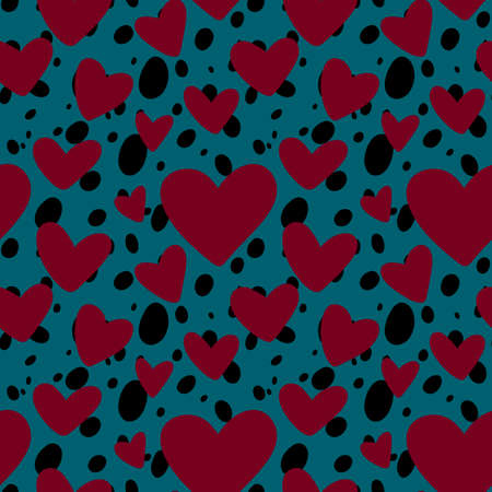 Seamless valentines pattern with hearts for postcard and gifts and cards