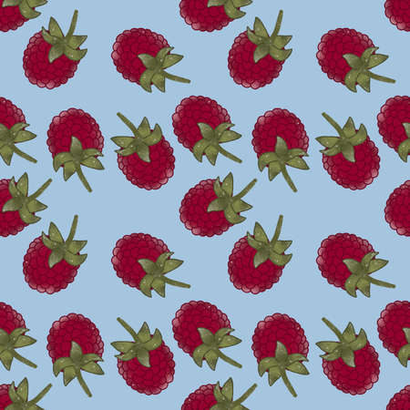 Seamless fruit pattern with raspberry for gifts. High quality photo