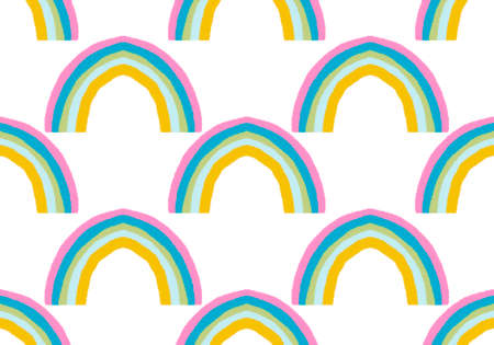 Kids rainbow seamless pattern for fabrics and textiles and packaging and giftsの写真素材