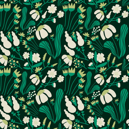 Geometric floral seamless pattern with flower for wallpaper and fabrics and textilesの写真素材
