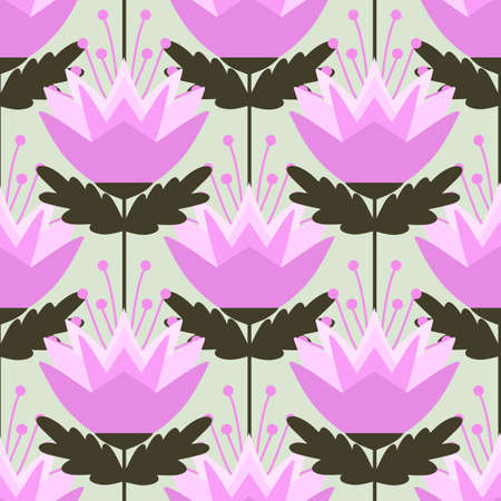 Geometric floral seamless pattern with flower for wallpaper and fabrics and textilesの写真素材