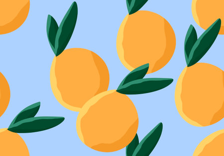 Fruit seamless pattern with oranges for fabrics and textiles