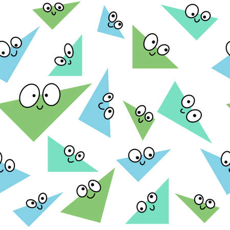 Kids seamless pattern with cartoon triangle for wallpaper and fabrics and packagingの写真素材