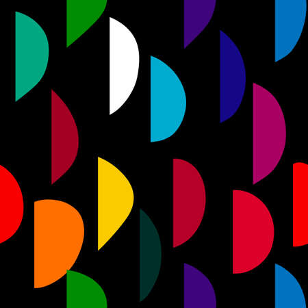 Seamless coloured pattern half circle for fabrics and textiles and packaging and gifts and cards and linensの写真素材