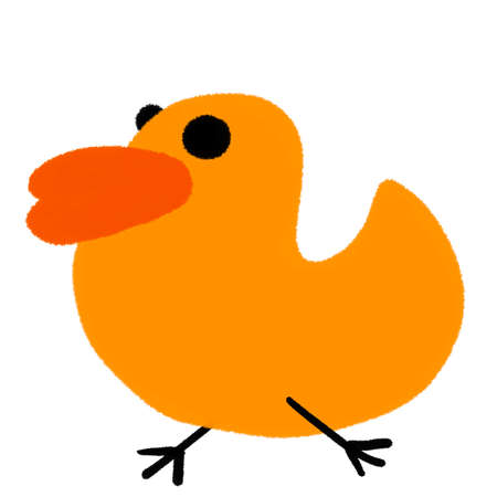 Doodle yellow duck for fabrics and textiles and packagingの写真素材
