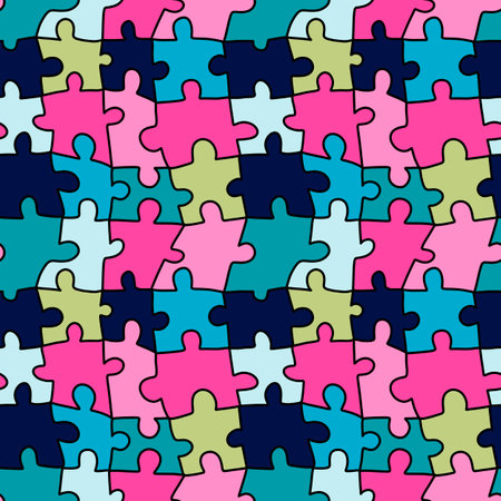 Seamless puzzles pattern for packaging and posters and postcard and magazinesの写真素材