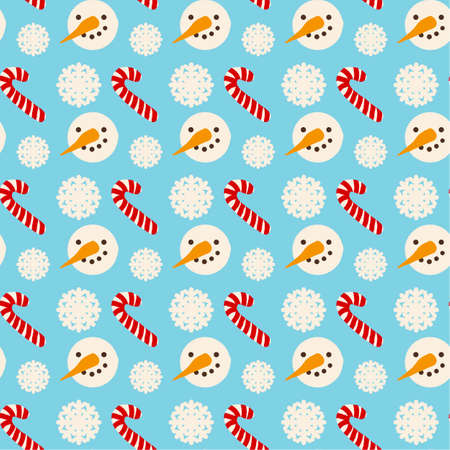 Winter seamless snowman pattern for fabrics and textiles and packaging and gifts and cards and linens and kidsの写真素材
