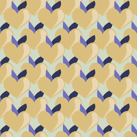 Seamless valentines pattern with peach hearts for postcard and gifts and cardsの写真素材