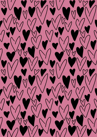 Seamless valentines pattern with hearts for postcard and gifts and cardsの写真素材