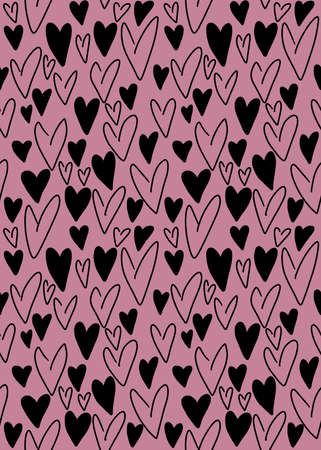 Seamless valentines pattern with hearts for postcard and gifts and cards