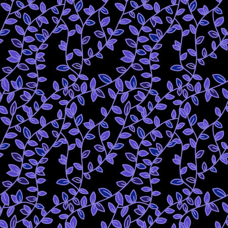 Seamless floral pattern with leaves, berries and seeds for fabrics and textilesの写真素材