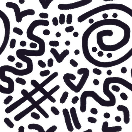 Seamless abstract pattern with line art stripes for fabrics and textilesの写真素材