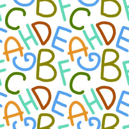 Kids seamless pattern with alphabet for fabrics and textiles and linens and gifts and cardsの写真素材