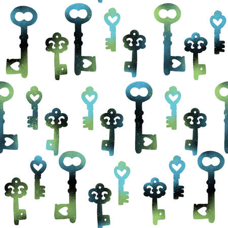 Seamless pattern with keys for fabrics and textiles and packaging and gifts and cards and linens and kidsの写真素材
